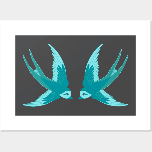 A pair of swallows Wall Art by Designed by JB